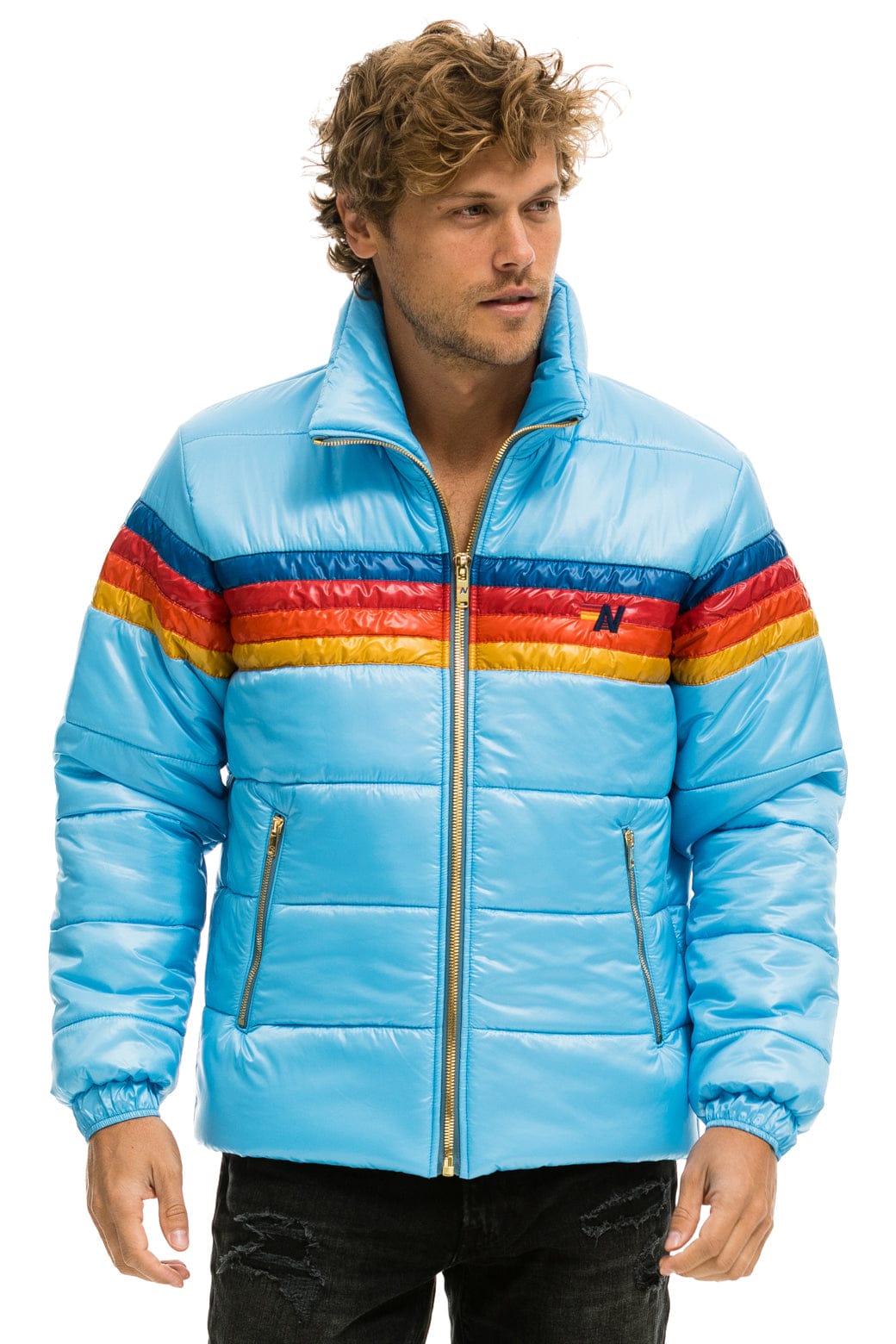 Classic 4 STRIPE LUXE TRAVELER JACKET - GLOSSY SKY
