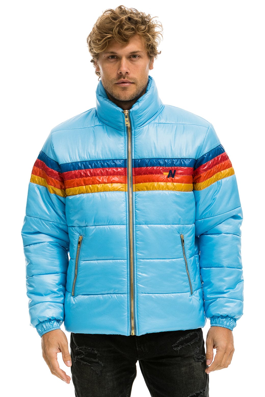 Classic 4 STRIPE LUXE TRAVELER JACKET - GLOSSY SKY