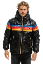 Classic 4 STRIPE LUXE TREKKER JACKET - GLOSSY BLACK