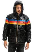 Classic 4 STRIPE LUXE TREKKER JACKET - GLOSSY BLACK