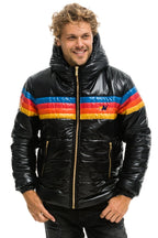 Classic 4 STRIPE LUXE TREKKER JACKET - GLOSSY BLACK