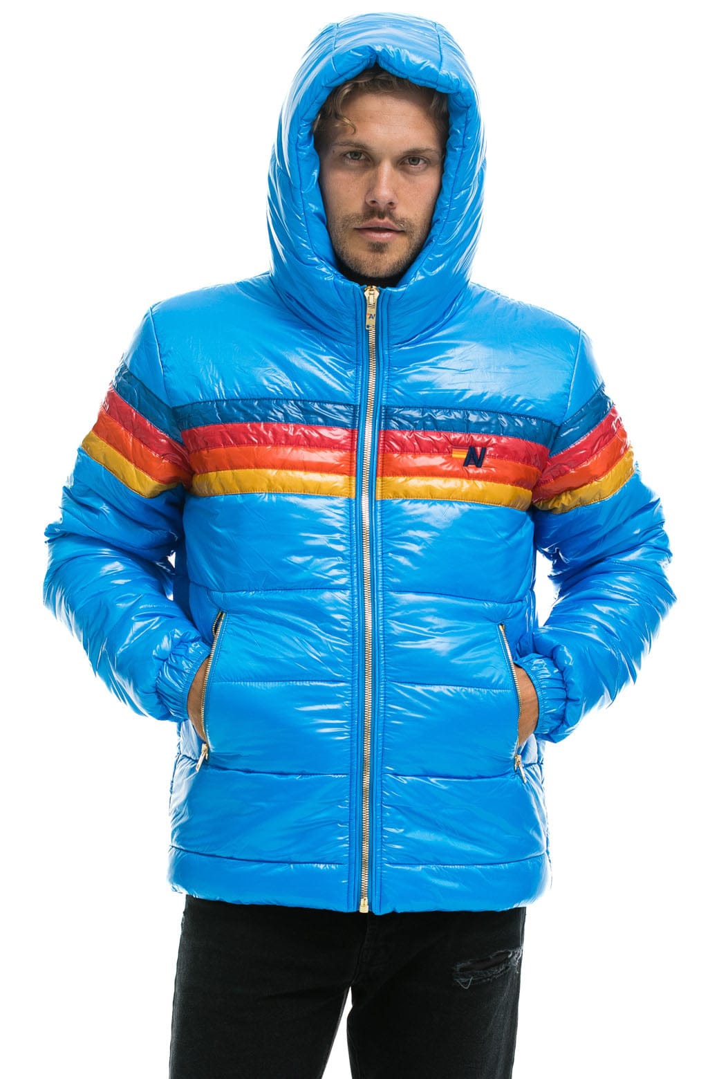 Classic 4 STRIPE LUXE TREKKER JACKET - GLOSSY BLUE