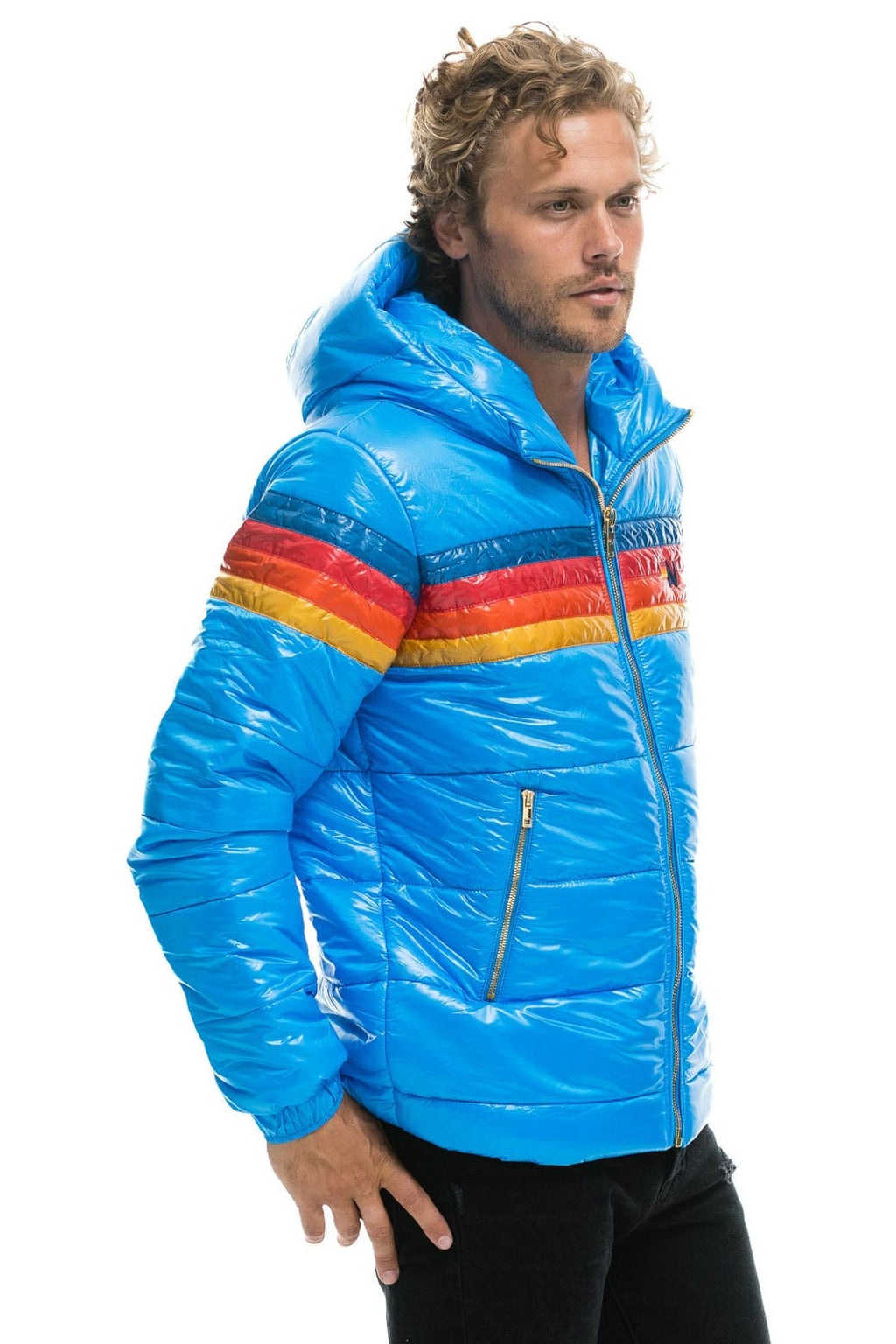 Classic 4 STRIPE LUXE TREKKER JACKET - GLOSSY BLUE