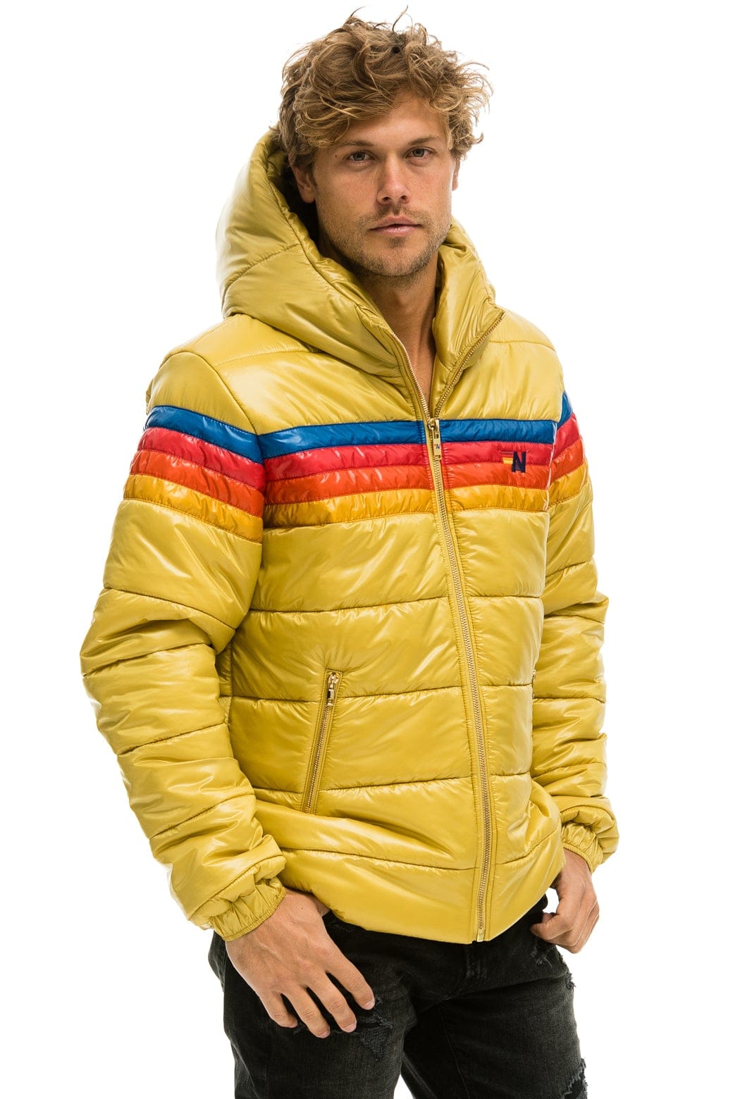 Classic 4 STRIPE LUXE TREKKER JACKET - GLOSSY KHAKI