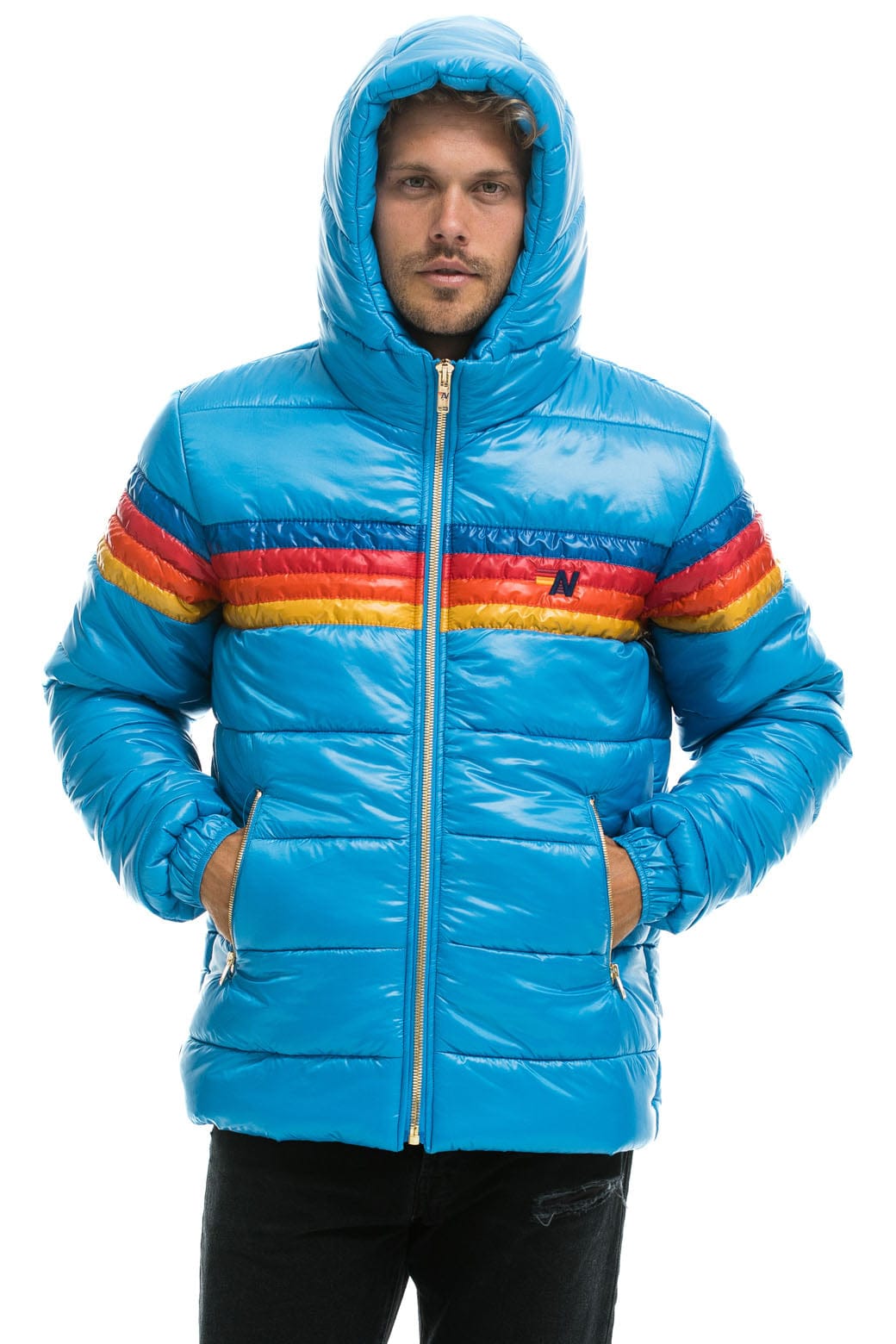 Classic 4 STRIPE LUXE TREKKER JACKET - GLOSSY OCEAN