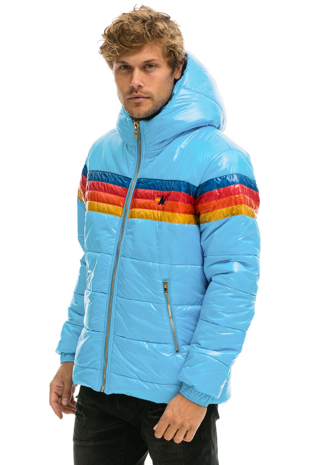 Classic 4 STRIPE LUXE TREKKER JACKET - GLOSSY SKY