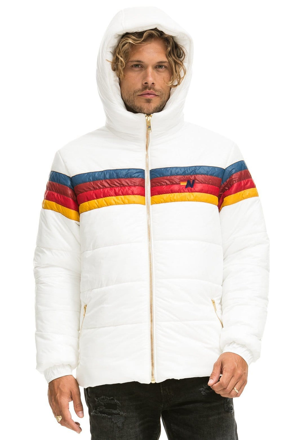 Classic 4 STRIPE LUXE TREKKER JACKET - GLOSSY WHITE