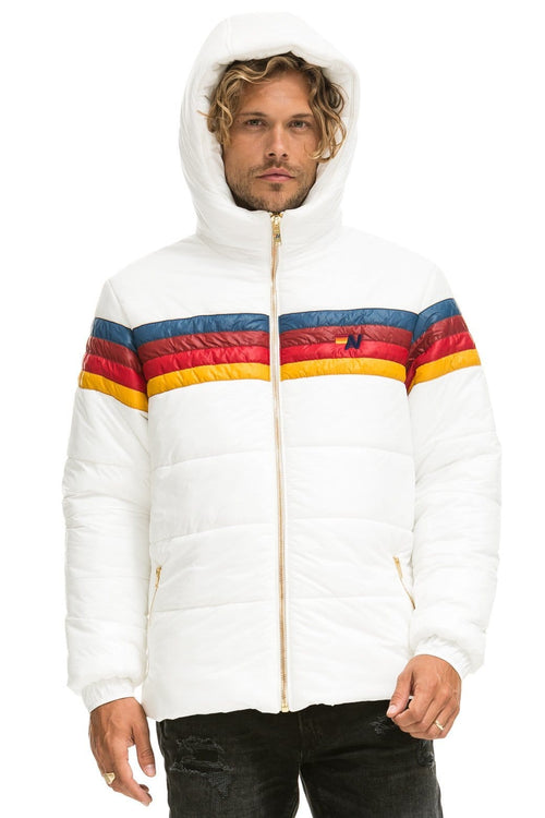 Classic 4 STRIPE LUXE TREKKER JACKET - GLOSSY WHITE