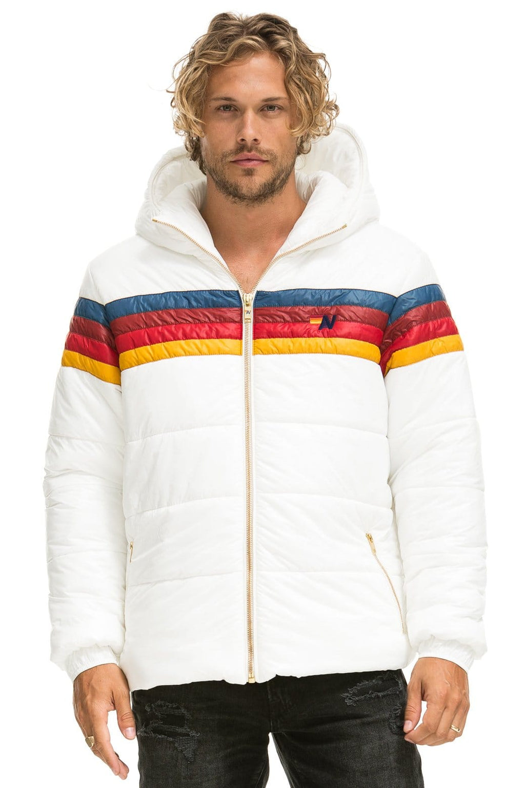 Classic 4 STRIPE LUXE TREKKER JACKET - GLOSSY WHITE
