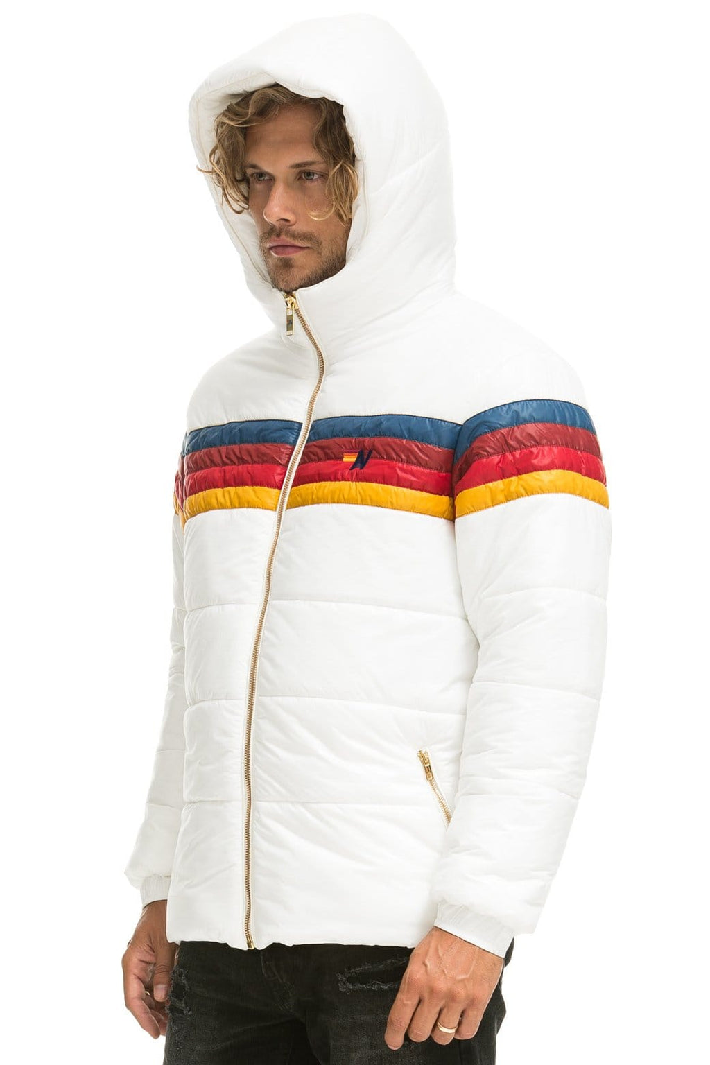 Classic 4 STRIPE LUXE TREKKER JACKET - GLOSSY WHITE