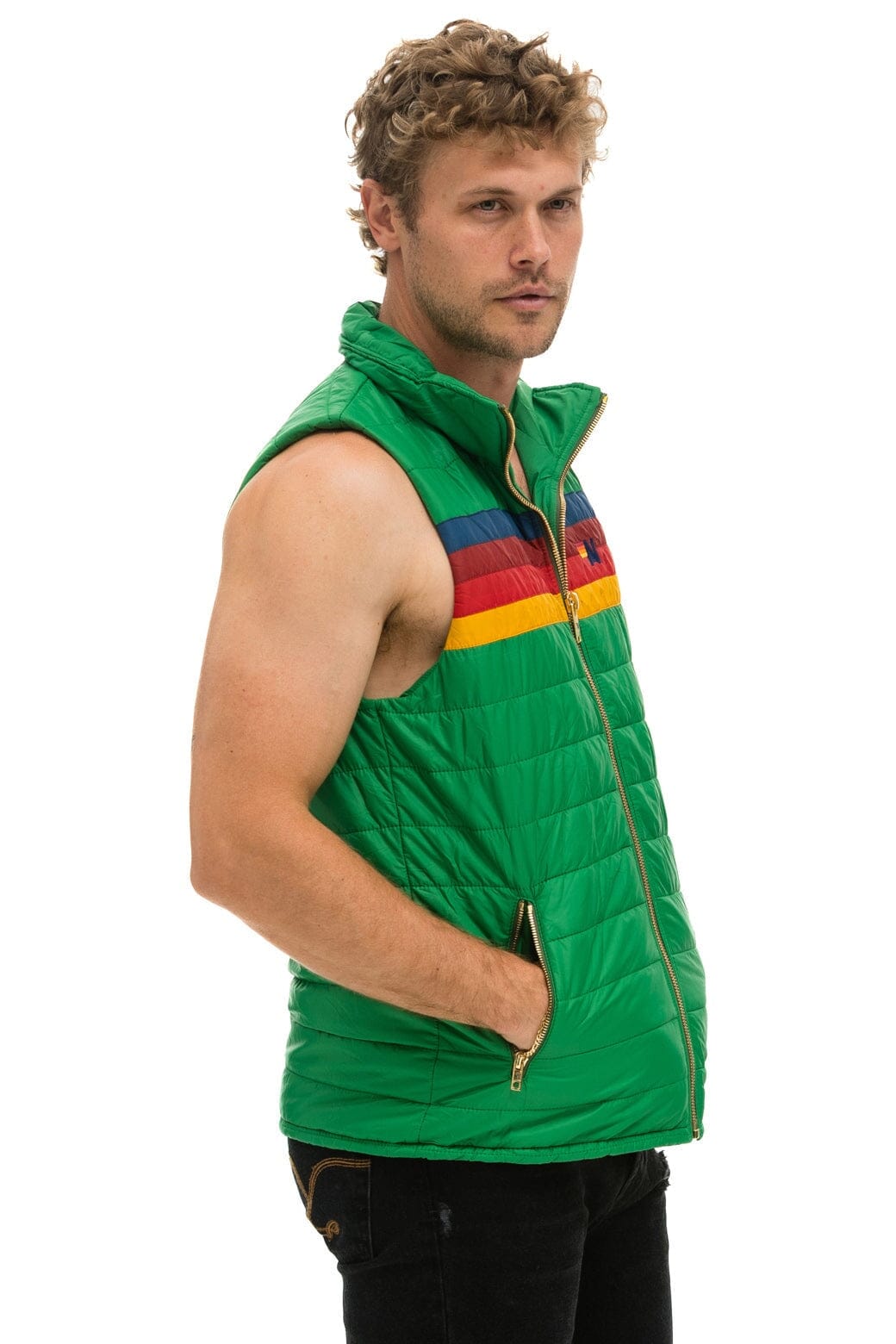 Classic MENS 4 STRIPE VEST - AMAZON