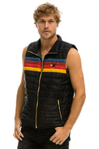 Classic MENS 4 STRIPE VEST - BLACK