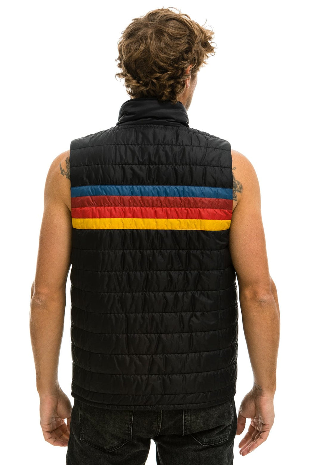 Classic MENS 4 STRIPE VEST - BLACK