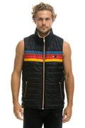 Classic MENS 4 STRIPE VEST SHERPA - BLACK