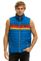 Classic MENS 4 STRIPE VEST - SNORKEL BLUE
