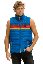 Classic MENS 4 STRIPE VEST - SNORKEL BLUE