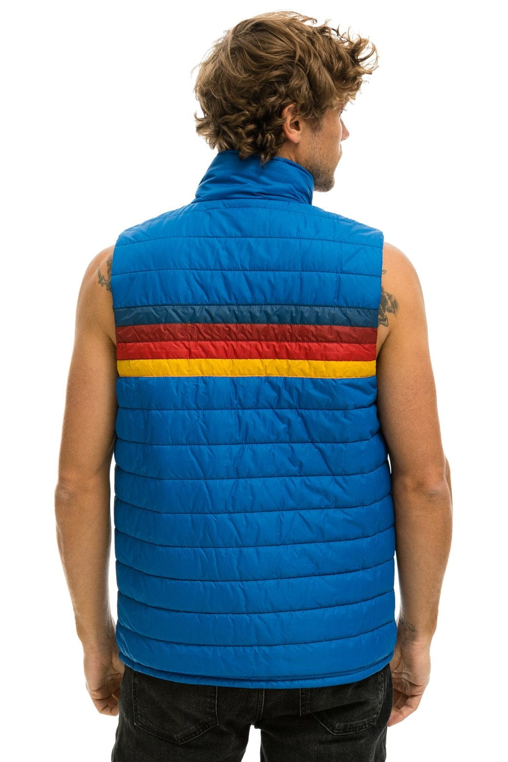 Classic MENS 4 STRIPE VEST - SNORKEL BLUE