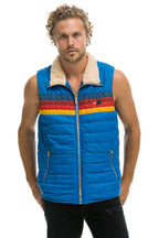 Classic MENS 4 STRIPE VEST SHERPA- SNORKEL BLUE