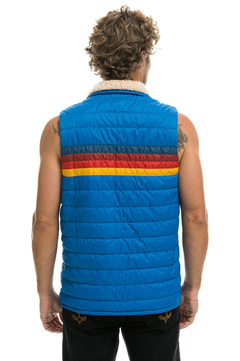 Classic MENS 4 STRIPE VEST SHERPA- SNORKEL BLUE