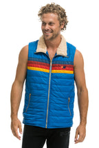 Classic MENS 4 STRIPE VEST SHERPA- SNORKEL BLUE