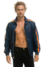 Classic MENS 4 STRIPE WINDBREAKER - NAVY