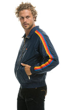 Classic MENS 4 STRIPE WINDBREAKER - NAVY