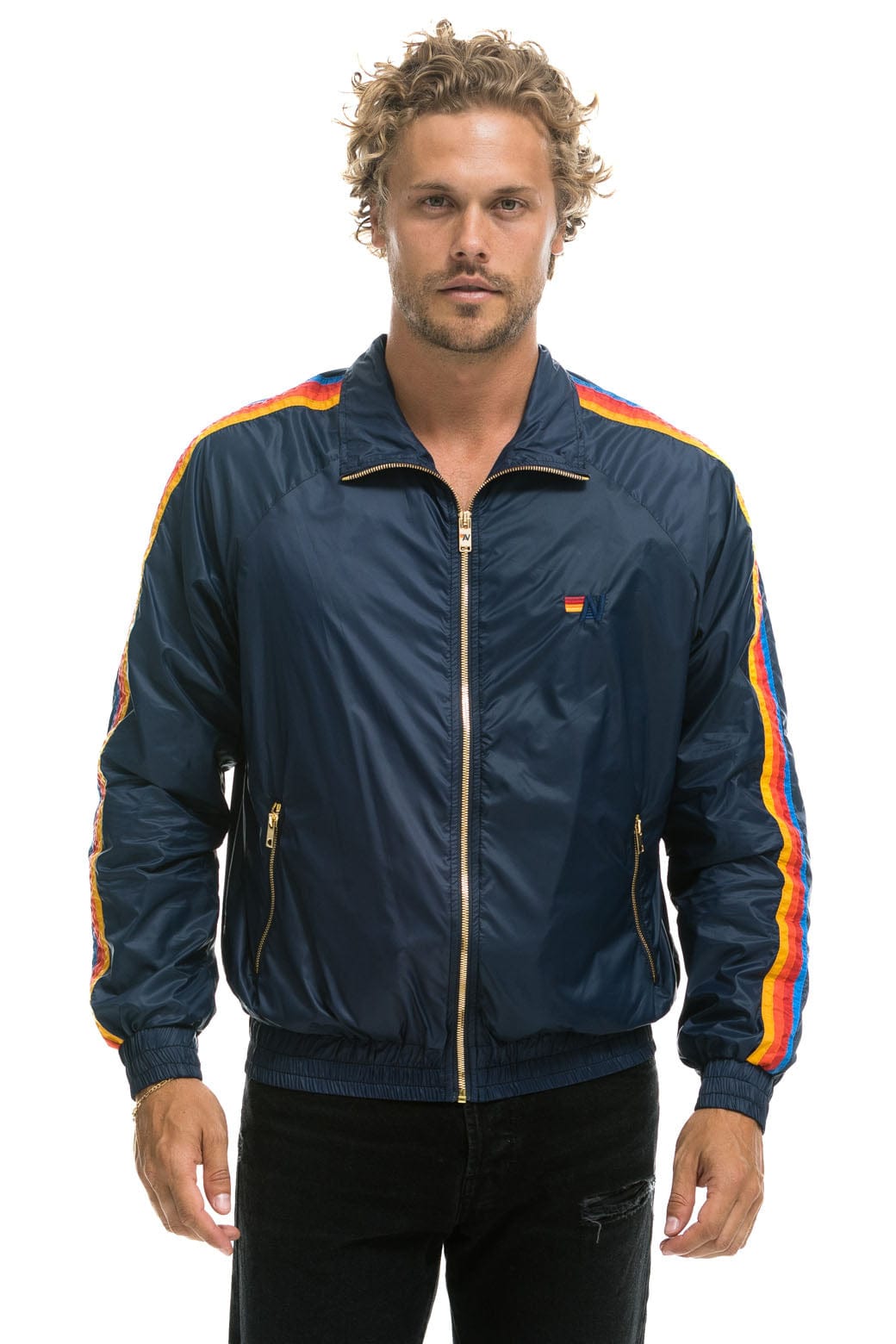 Classic MENS 4 STRIPE WINDBREAKER - NAVY