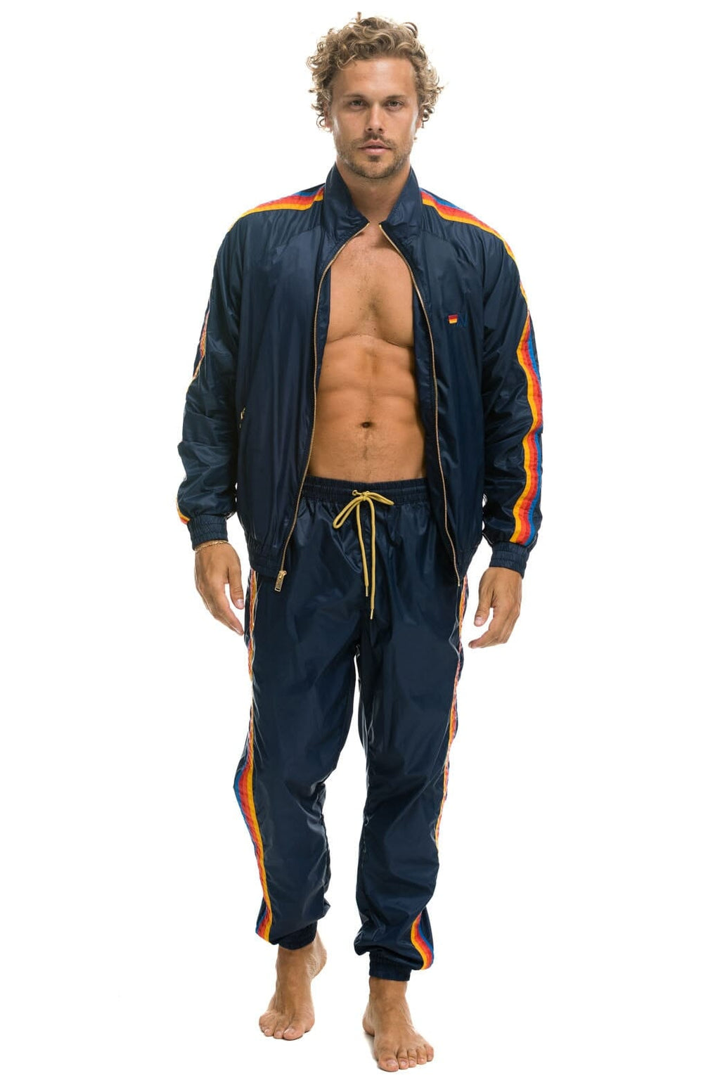 Classic MENS 4 STRIPE WINDBREAKER - NAVY