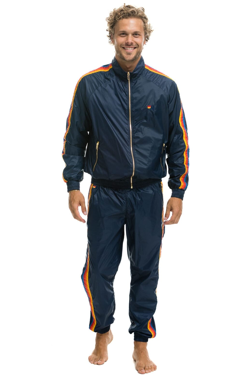 Classic MENS 4 STRIPE WINDBREAKER - NAVY