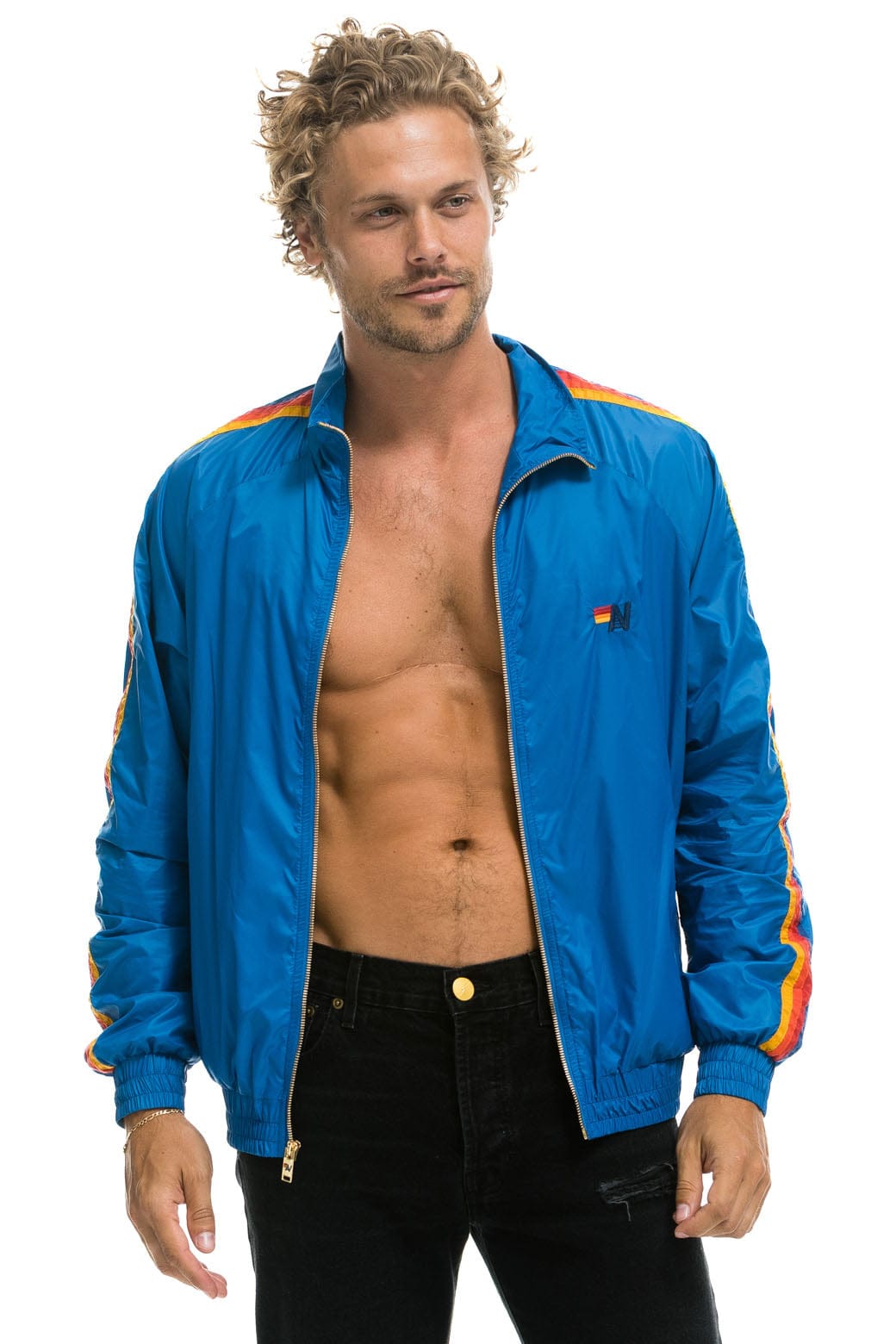 Classic MENS 4 STRIPE WINDBREAKER - SNORKEL BLUE