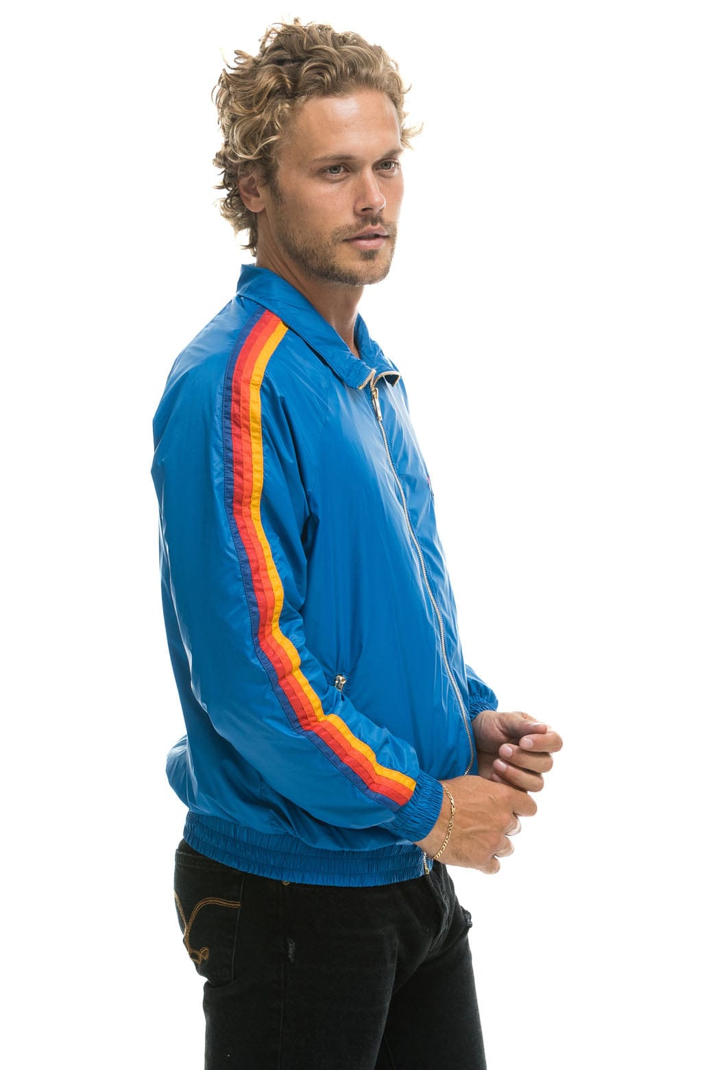 Classic MENS 4 STRIPE WINDBREAKER - SNORKEL BLUE