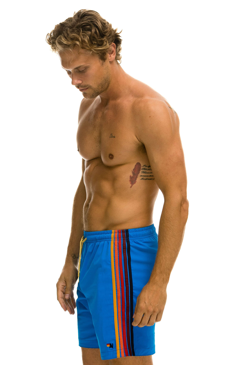 Classic MENS 5 STRIPE FLEX SHORTS 7 INCH - PARROT