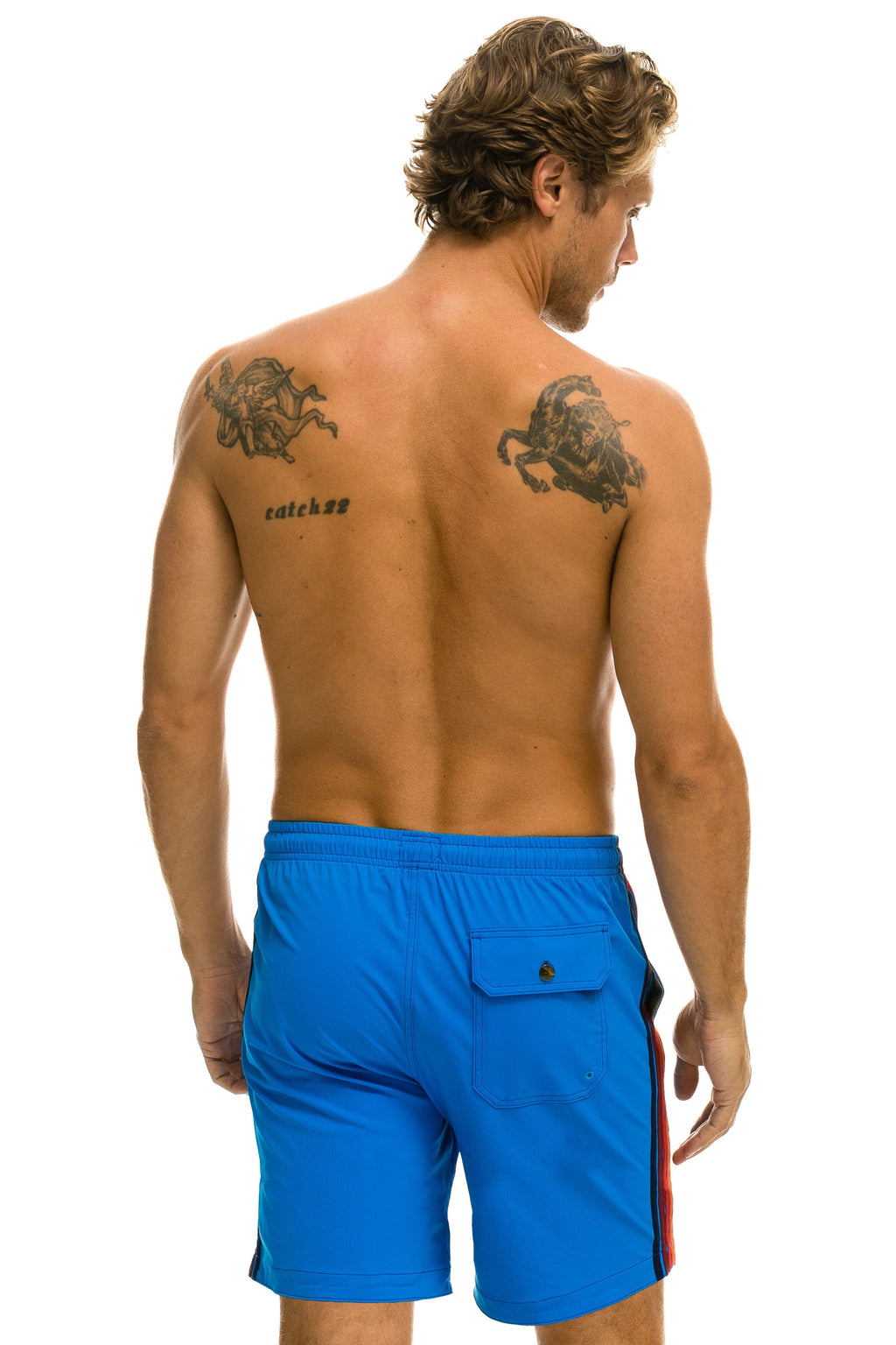 Classic MENS 5 STRIPE FLEX SHORTS 7 INCH - PARROT