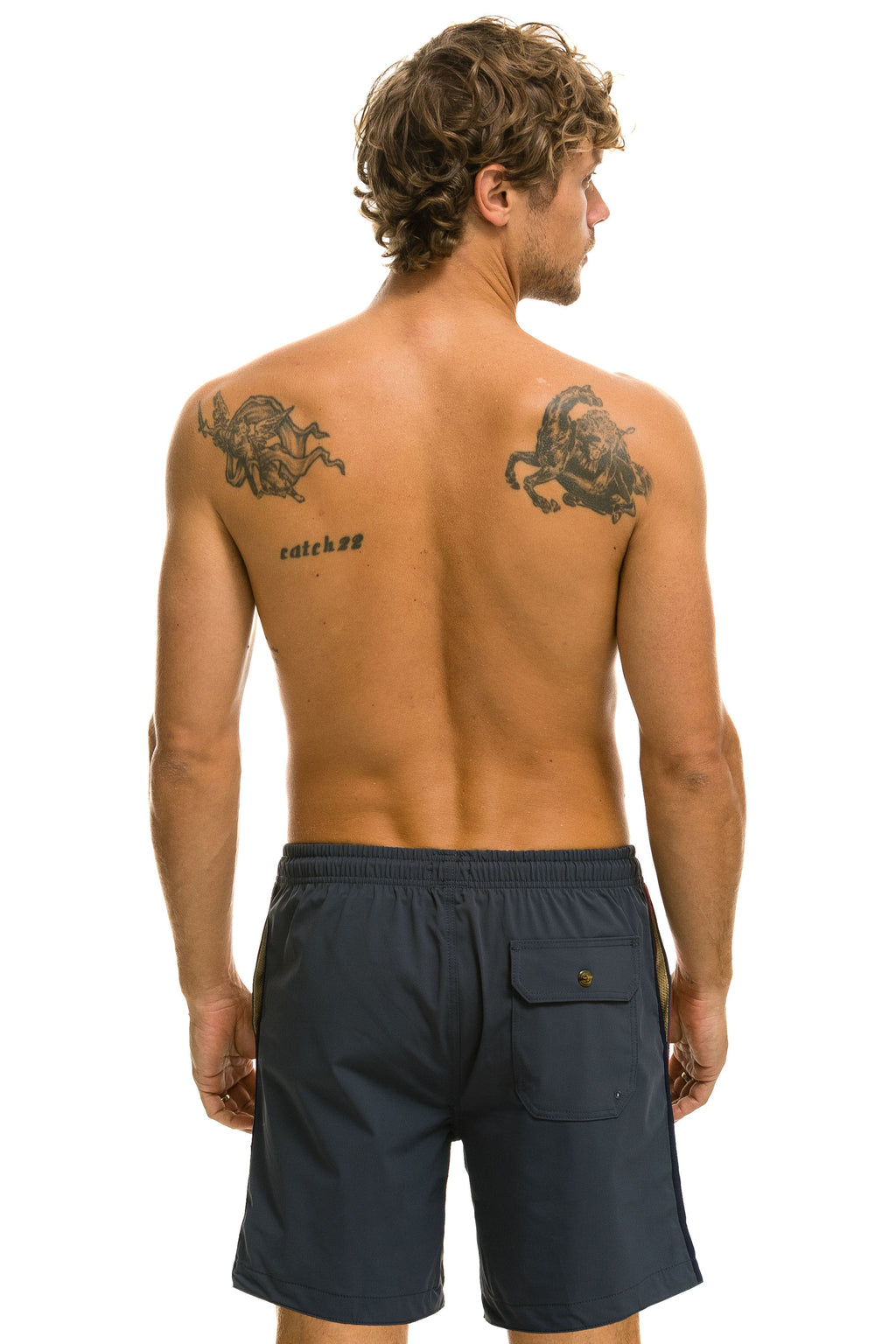 Classic MENS 5 STRIPE FLEX SHORTS 7 INCH - TITANIUM