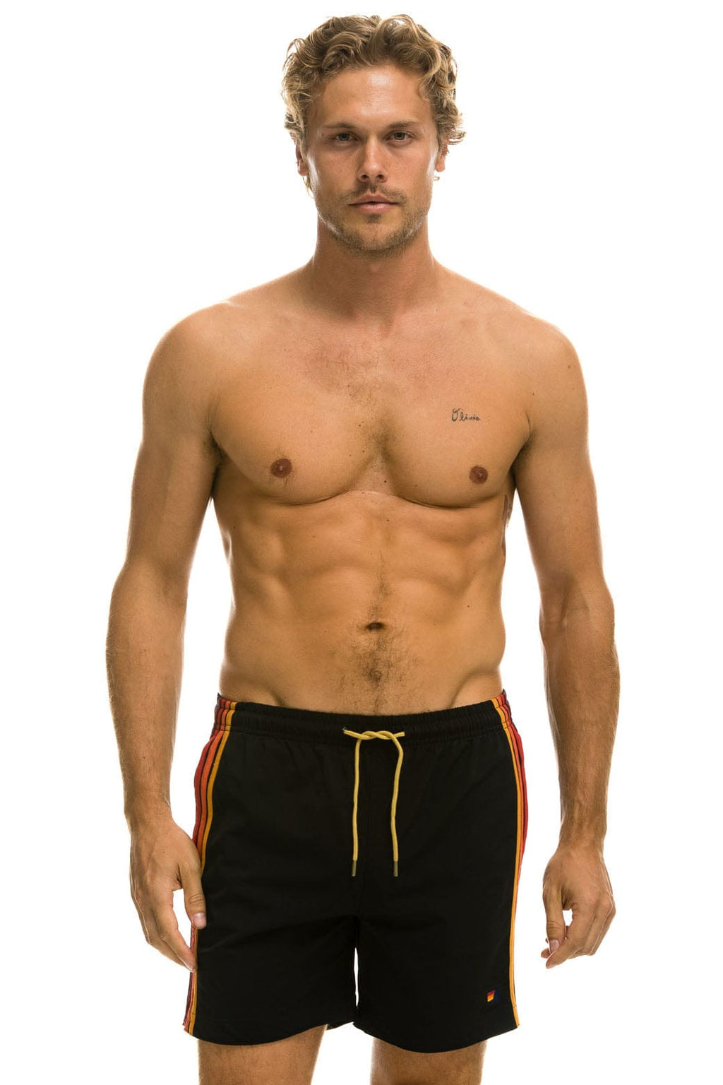 Classic MENS 5 STRIPE FLEX SHORTS - BLACK