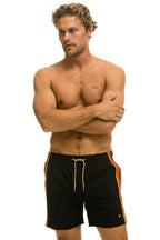 Classic MENS 5 STRIPE FLEX SHORTS - BLACK