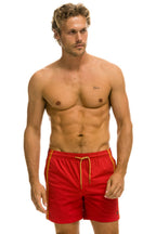Classic MENS 5 STRIPE FLEX SHORTS - RED