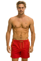 Classic MENS 5 STRIPE FLEX SHORTS - RED