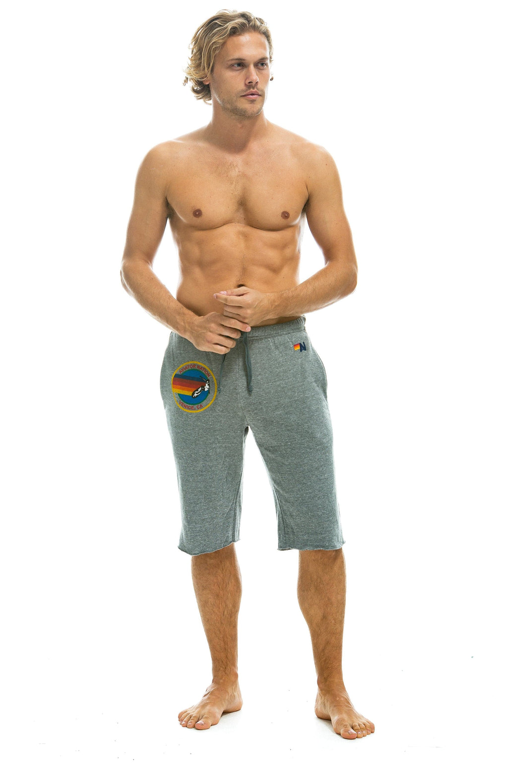Classic AVIATOR NATION VENICE SWEATSHORTS - HEATHER GREY
