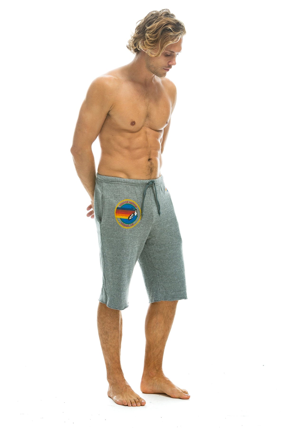 Classic AVIATOR NATION VENICE SWEATSHORTS - HEATHER GREY