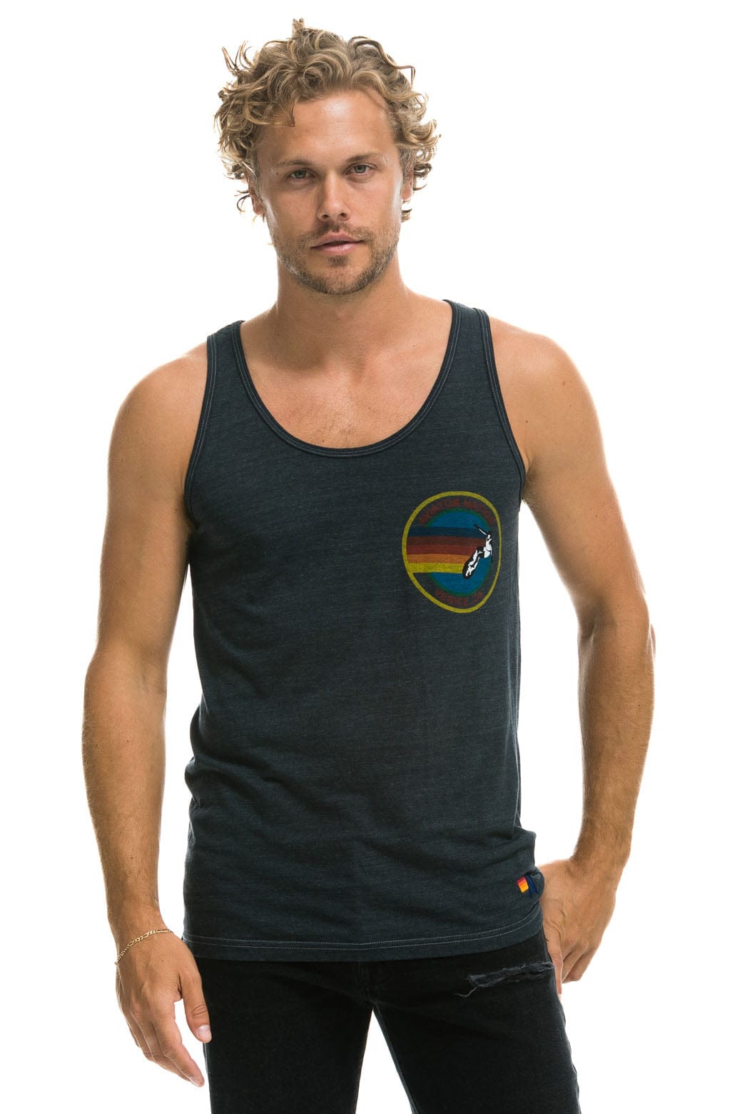 Classic MENS AVIATOR NATION VENICE TANK - CHARCOAL