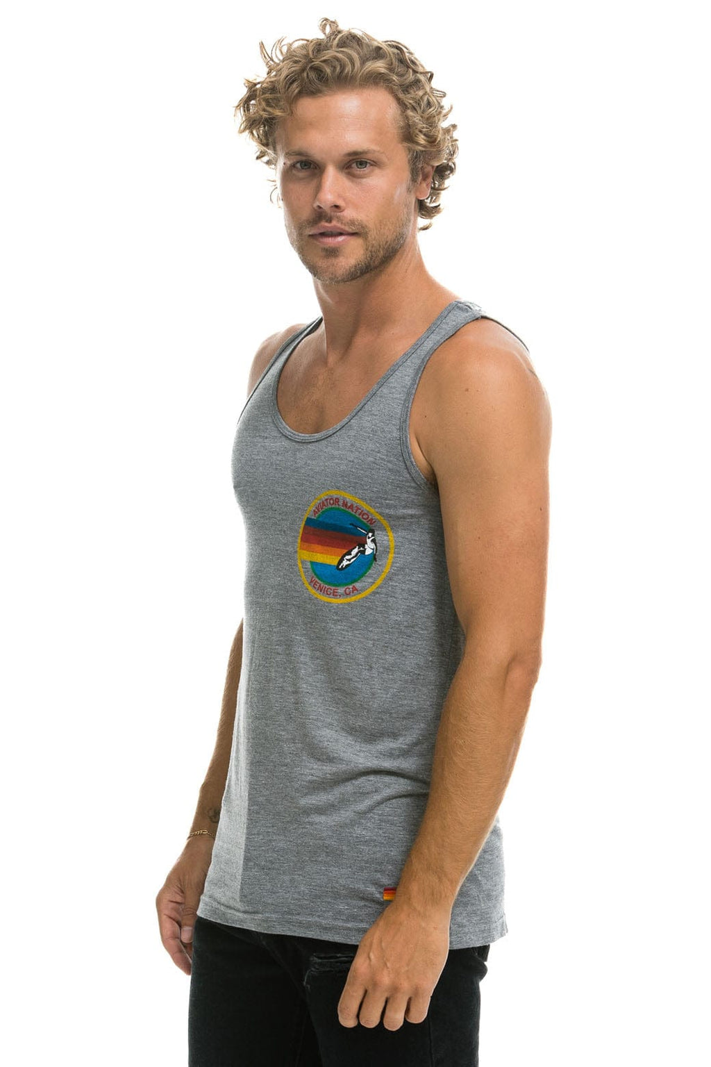 Classic MENS AVIATOR NATION VENICE TANK - HEATHER GREY