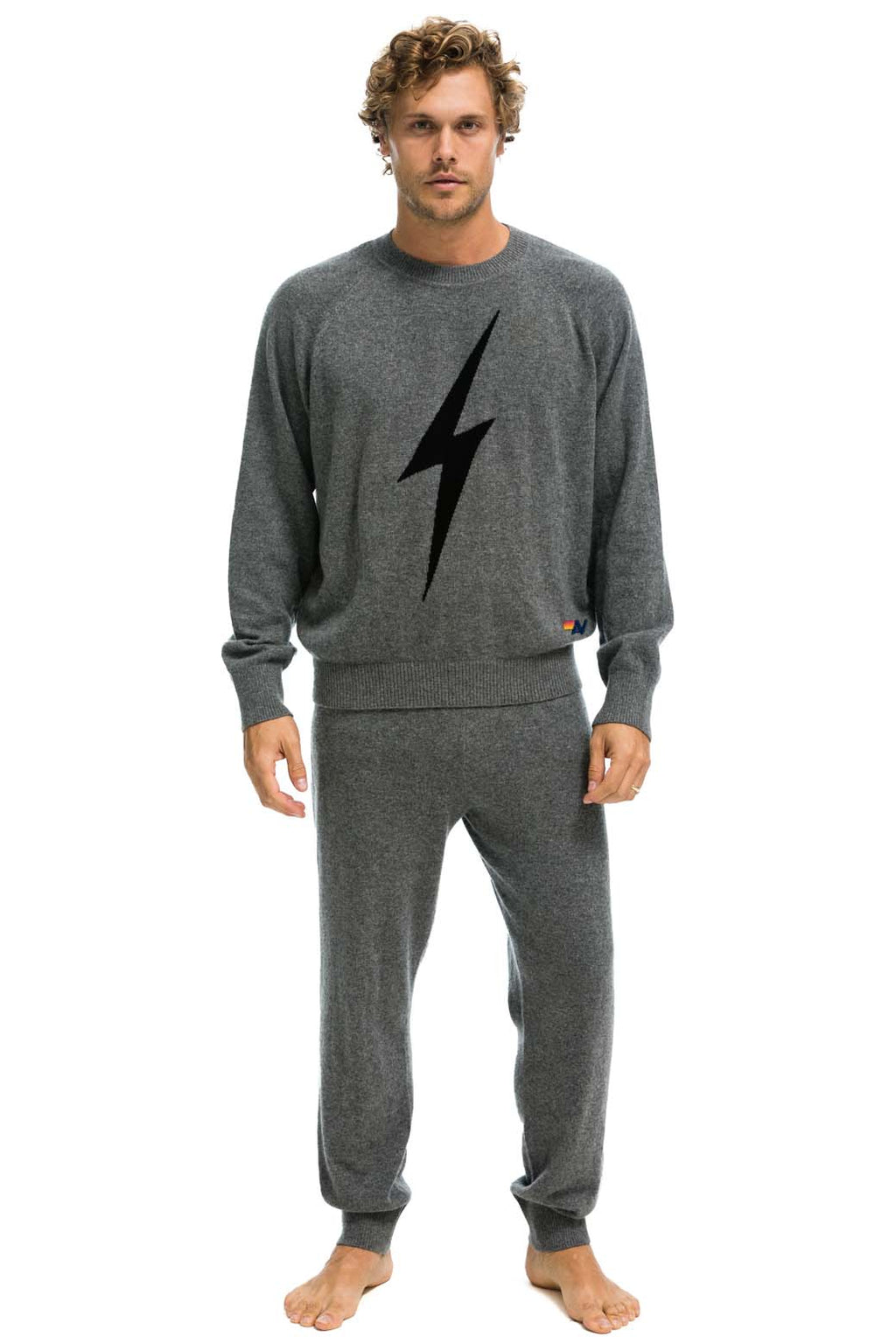 Classic MENS BOLT CASHMERE LIGHT SWEATER PANT - DEEP HEATHER BLACK BOLT