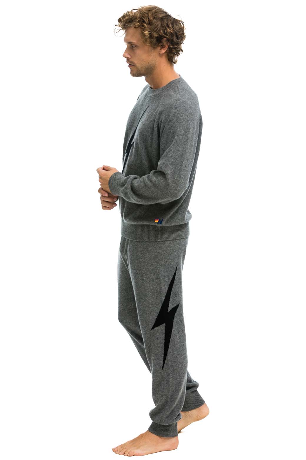 Classic MENS BOLT CASHMERE LIGHT SWEATER PANT - DEEP HEATHER BLACK BOLT