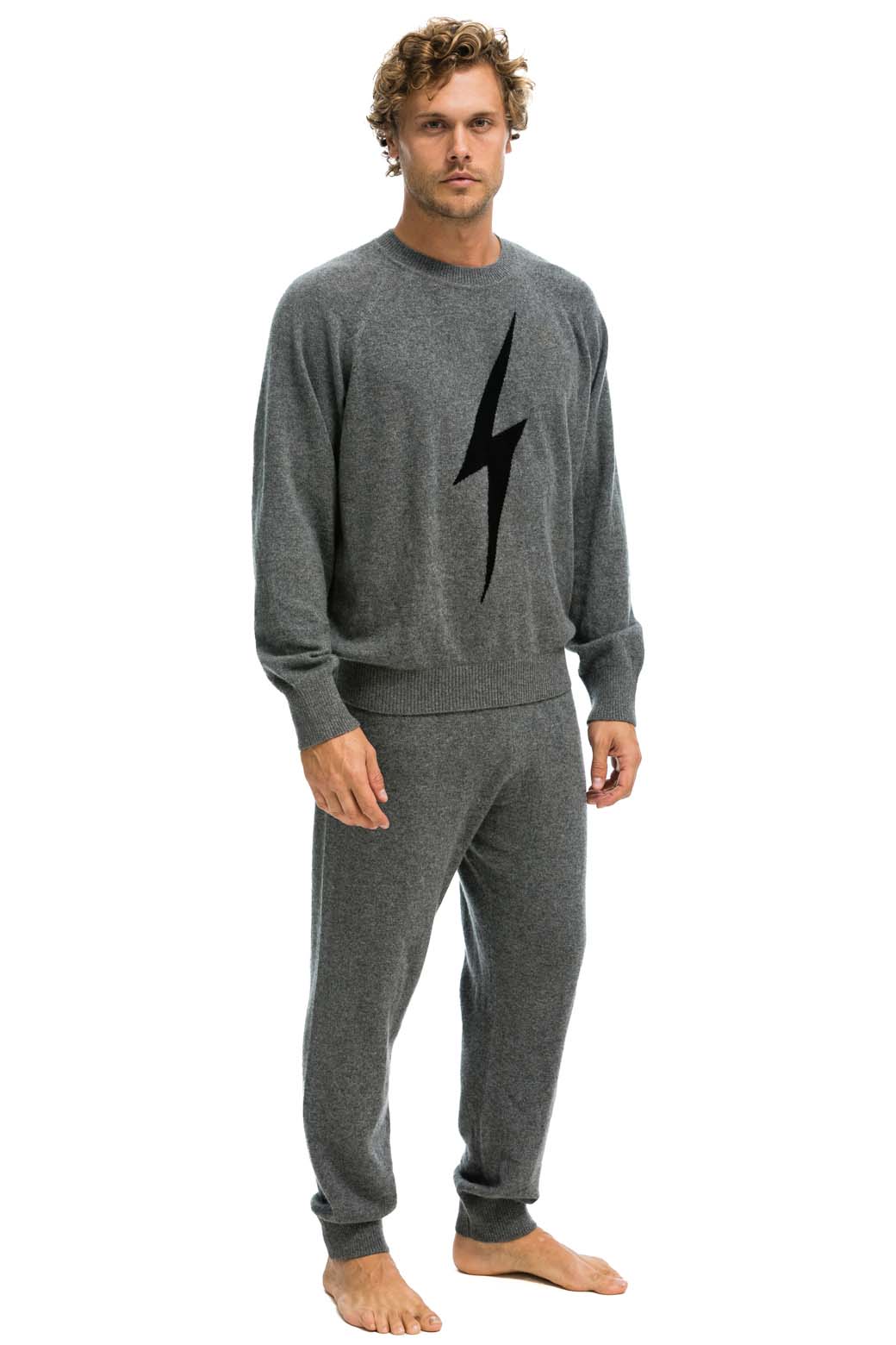 Classic MENS BOLT CASHMERE LIGHT SWEATER PANT - DEEP HEATHER BLACK BOLT