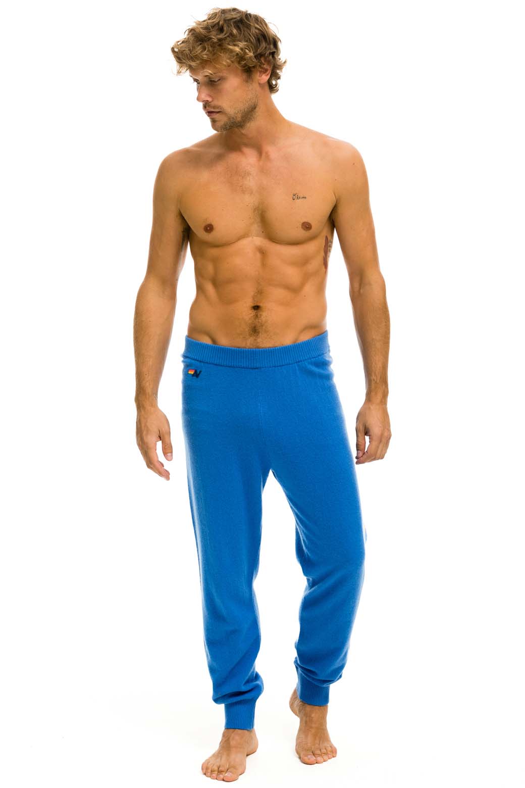 Classic MENS BOLT CASHMERE LIGHT SWEATER PANT - VINTAGE BLUE GOLD BOLT