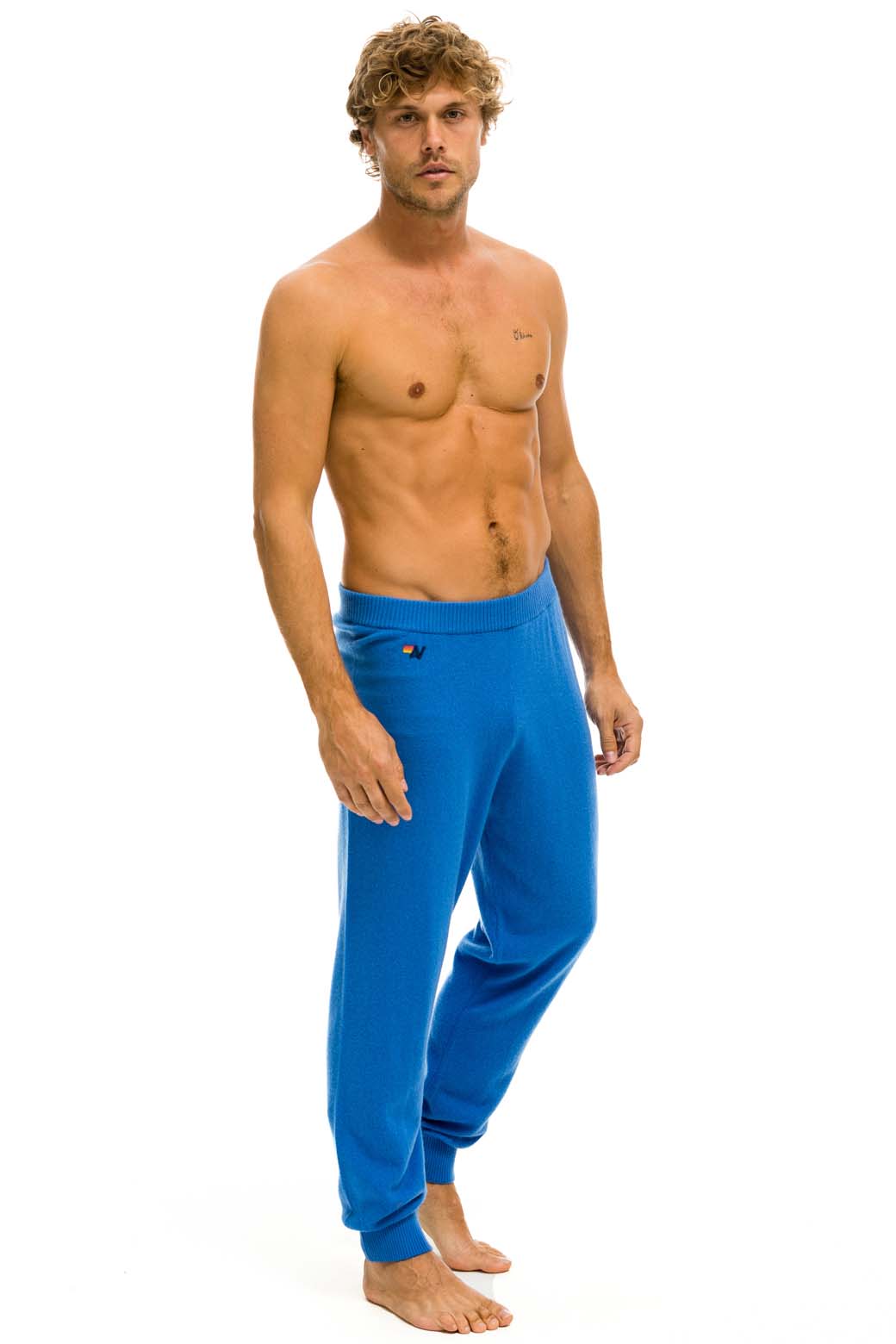 Classic MENS BOLT CASHMERE LIGHT SWEATER PANT - VINTAGE BLUE GOLD BOLT