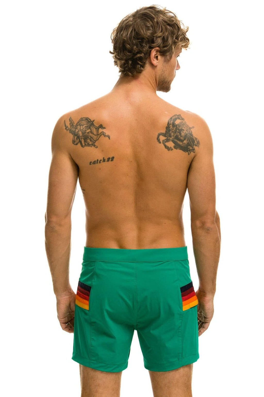 Classic MENS HORIZONTAL 5 STRIPE FLEX SHORTS - AMAZON