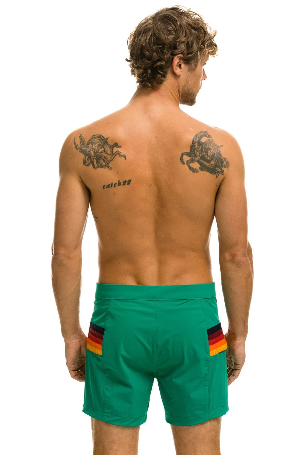 Classic MENS HORIZONTAL 5 STRIPE FLEX SHORTS - AMAZON