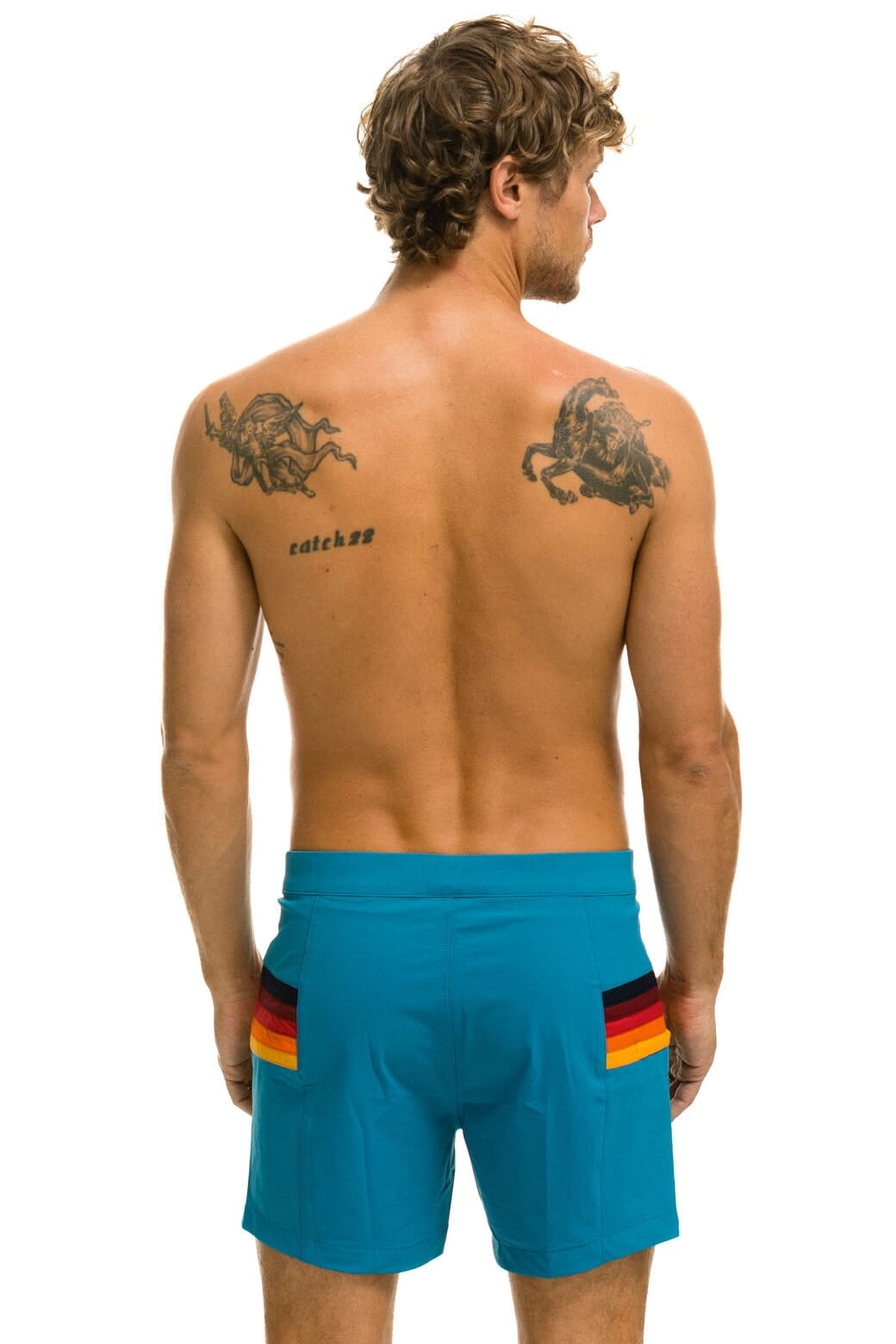 Classic MENS HORIZONTAL 5 STRIPE FLEX SHORTS - ANTIGUA